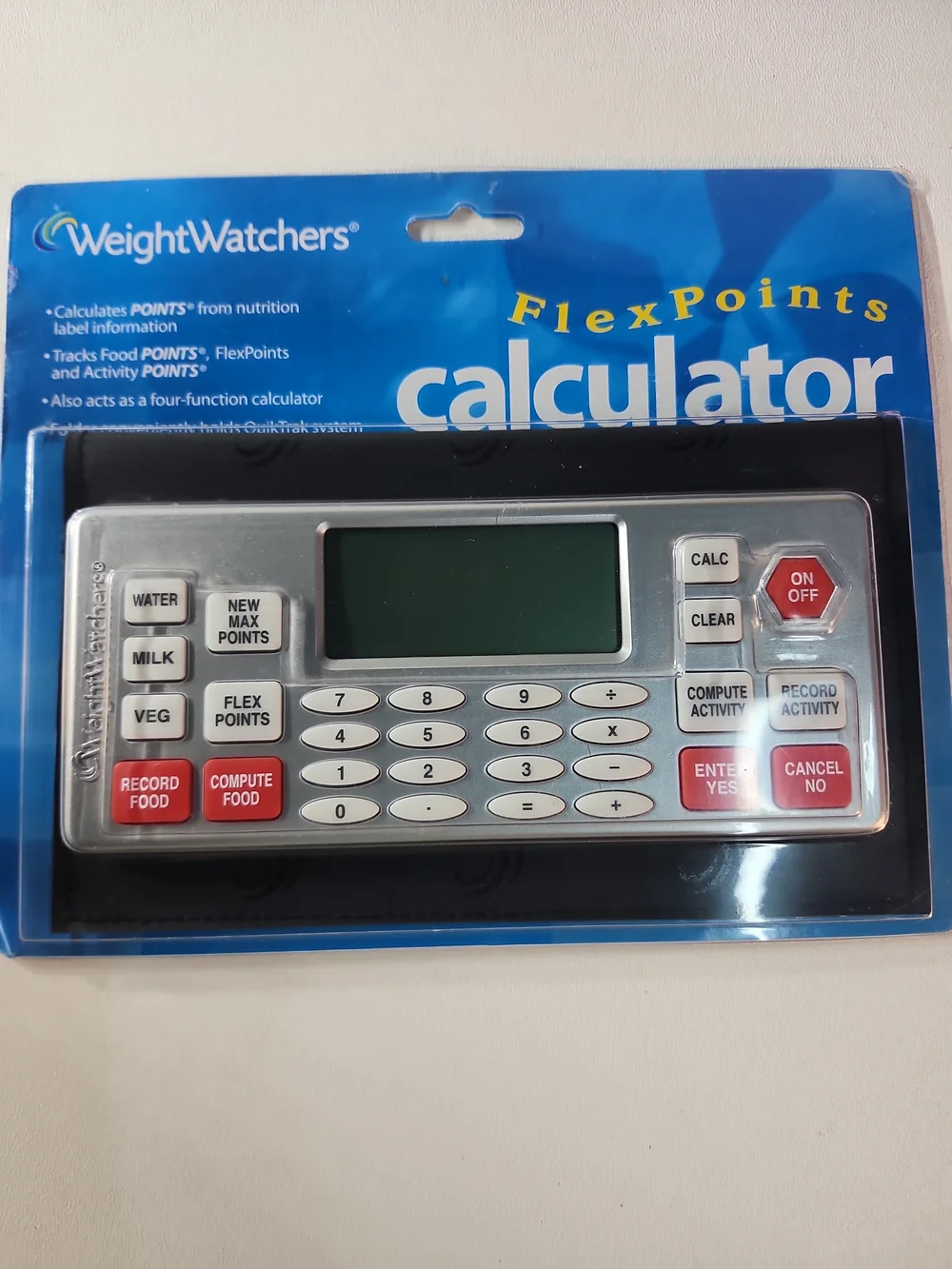 Weight Watchers Silver Calculator with Red and White Buttons